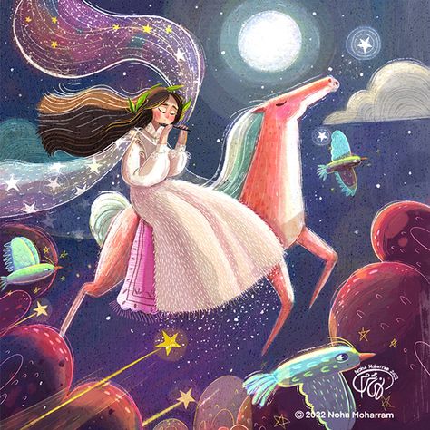 Inside my dream illustration on Behance Dream Illustration, Dream Drawing, Picture Illustration, Mystical Art, Illustration Girl, Coloring Book Art, Dream Art, Childrens Illustrations, Children's Book Illustration