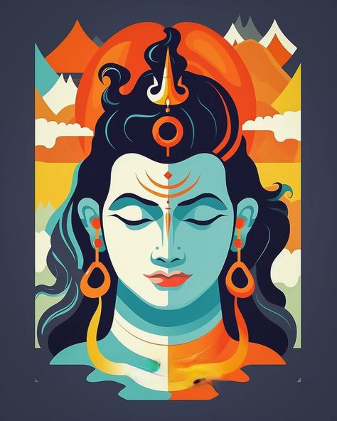 Poster Color Painting, Naruto Sketch Drawing, Illustration Art Kids, Goddess Sculpture, Beautiful Abstract Art, Har Har Mahadev, Optical Illusions Art, Easy Canvas Art, Shiva Art