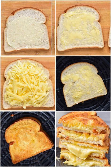 how to make air fryer grilled cheese. Air Fryer Toasted Cheese Sandwich, Grilled Cheese In Air Fryer, Air Fryer Grilled Cheese, Low Carb Sandwiches, Large Air Fryer, Making Grilled Cheese, Classic Sandwich, Air Fryer Oven Recipes, Buttery Biscuits