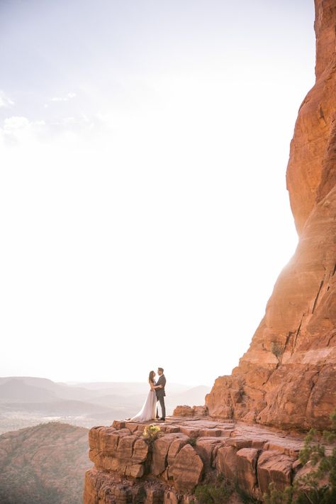 Best Elopement Locations in Sedona Sedona Bride Photographers • Cathedral Rock Sedona Wedding, Sedona Arizona Engagement Photos, Sedona Elopement Photography, Sedona Photography, Best Elopement Locations, Sedona Elopement, Amazing Wedding Photos, Sedona Wedding, Small Intimate Wedding