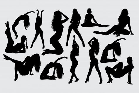 Sexy female action silhouette Premium Ve... | Free Vector #Freepik #freevector #freelogo #freeicon #freewoman #freegirl Logo Woman, Women Silhouette, Silhouette People, Girl Silhouette, Photography Posing Guide, Posing Tips, Tableau Art, Foto Poses, Body Drawing