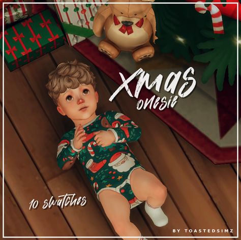 XMAS onesie | Patreon Sims 4 Christmas Cc, Sims 4 Toddler Clothes, Family Christmas Sweaters, Free Sims 4, Sims 4 Children, Sims 4 Mm Cc, Sims 4 Expansions, Tumblr Sims 4, Happy December