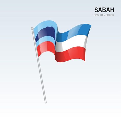 Sabah Flag, Waving Flag, Flower Diy, Flower Diy Crafts, Gray Background, Premium Vector, Graphic Resources, Flag, Collage