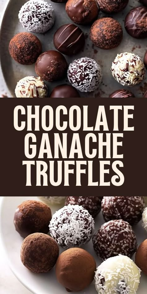 These Chocolate Ganache Truffles are rich, creamy, and indulgent, perfect for a sweet treat or gifting! 🍫✨ Made with smooth ganache and rolled in cocoa powder, these truffles are easy to make and will impress everyone with their luxurious flavor. Great for special occasions or when you want to indulge. 📌 Save this pin to make delicious and decadent chocolate ganache truffles for your next treat! #ChocolateTruffles #GanacheRecipes #DecadentDesserts #EasyBaking #SweetTreats Ganache Balls Truffles Recipe, Ghirardelli Recipes Desserts, Chocolate Ganache Recipes, Cocoa Powder Truffles, Ganache For Truffles, Chocolate Mousse Balls, Chocolate Fudge Truffles, Lindor Chocolate Recipe, Chocolate Ganache Truffles Recipe