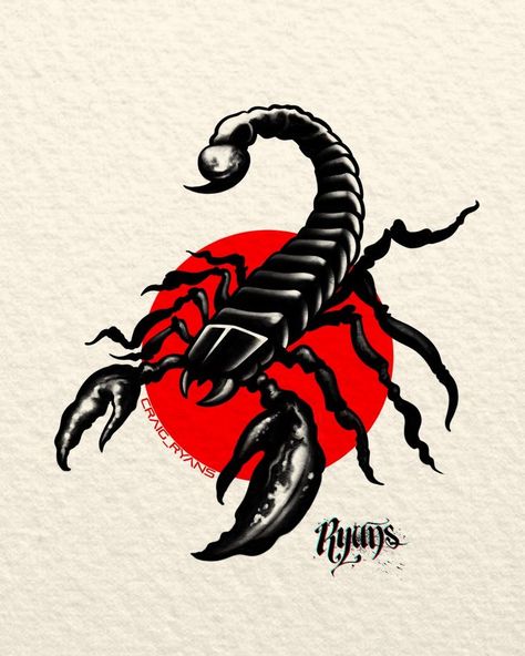 Red And Black Scorpion Tattoo, Cartoon Scorpion Tattoo, Japanese Scorpion Tattoo, Old School Scorpion Tattoo, Scorpion Tattoo Flash, Scorpion Tattoo Drawing, Scorpion Tattoo Ideas, Traditional Scorpion Tattoo, Scorpions Tattoo