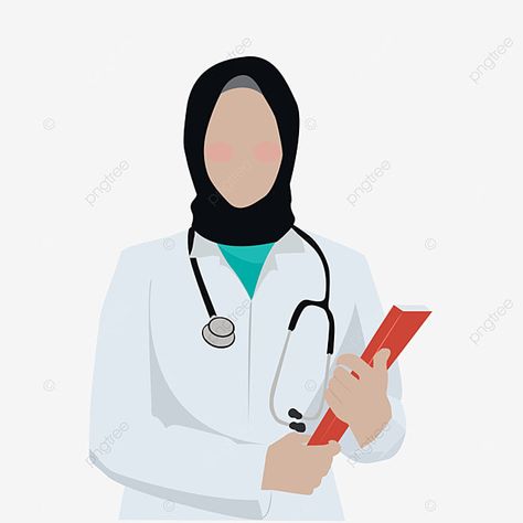 Anime Doctor Woman Art, Hijabi Doctor Cartoon, Doctor Cartoon Image, Lady Doctor Images, Female Doctor Art, Hijabi Doctor Outfit, Hijabi Doctor, Doctor Template, Doctor Photo