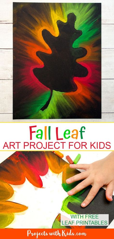 Fall leaf chalk pastel art with gorgeous autumn colors that kids of all ages will love to do! Free printable leaf templates included. Fall Leaf Art, Fall Leaf Art Projects, Leaf Printables, Leaf Templates, Printable Leaves, Chalk Pastel Art, Autumn Leaves Art, Fall Art Projects, Chalk Pastel