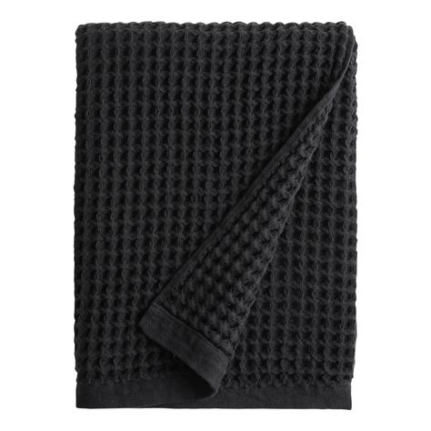 Black Kitchen Towels, Black Bath Towels, Black Towels Bathroom, No Mascara, Future Bathroom, Black Bath Mat, Apartment Vibes, Rest Room, Removing Makeup