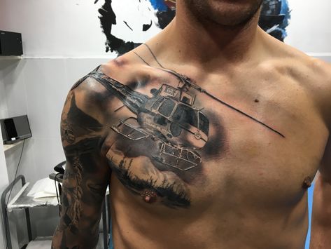 Helicopter by Miguel Bohigues Tattoo 2016 Helicopter Tattoo Design, Helicopter Tattoo, Mars Tattoo, Victory Tattoo, Movie Tattoos, Leg Sleeves, Tattoo Sleeve Designs, Tattoo Sleeve, Arm Sleeve