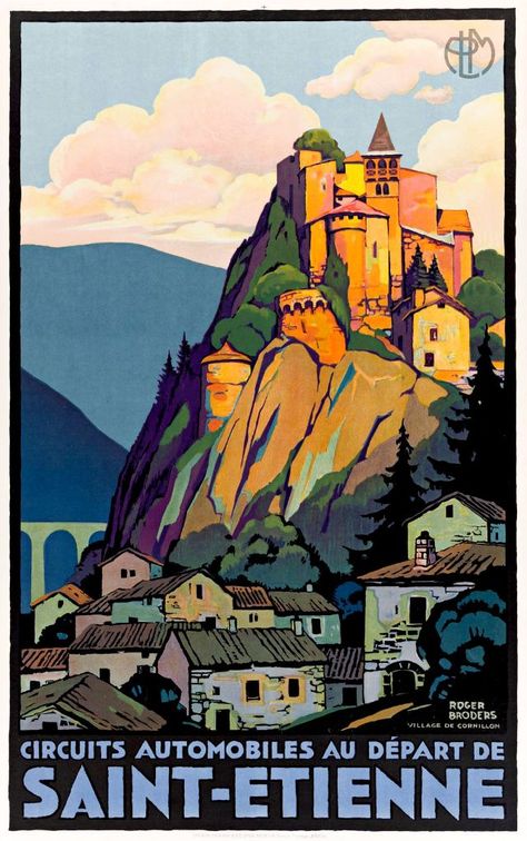 Amazing Posters Designed by Roger Broders in the 1920s and ’30s ~ Vintage Everyday Saint Etienne, Vintage Wall, Vintage Wall Art, Travel Poster, Vintage French, Digital Download, France, Wall Art, Wall