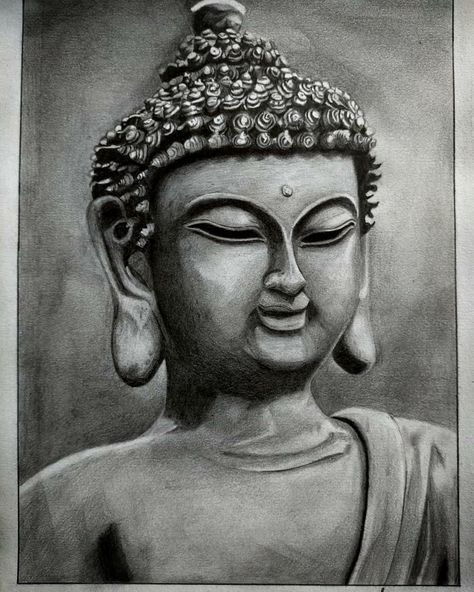 Gautama Buddha graphite pencil drawing Buddha Drawing, Realistic Pencil Drawings, Pencil Shading, Gautama Buddha, Basic Drawing, Graphite Pencils, Cool Art Drawings, Pencil Sketch, Pencil Drawing