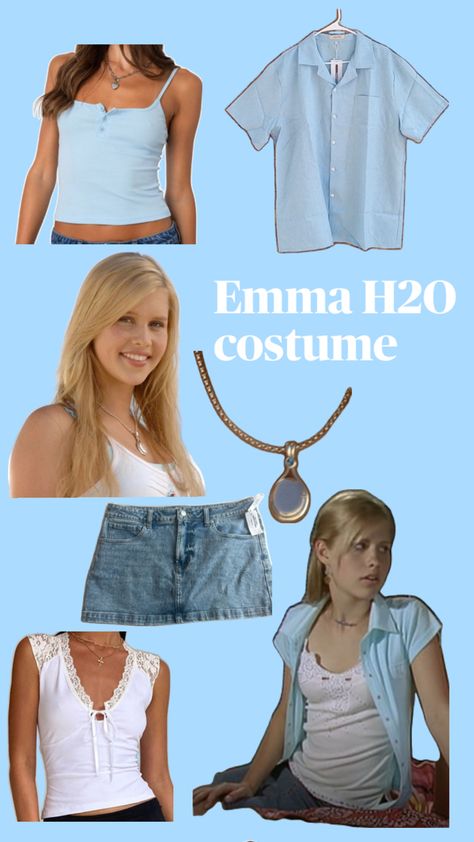 outfit, halloween, h2o mermaids, emma H2o Costume, Emma H2o, Harry Potter Twilight, H2o Mermaids, Mako Mermaids, Duo Halloween Costumes, Outfit Halloween, 2000s Aesthetic, Camping Outfits