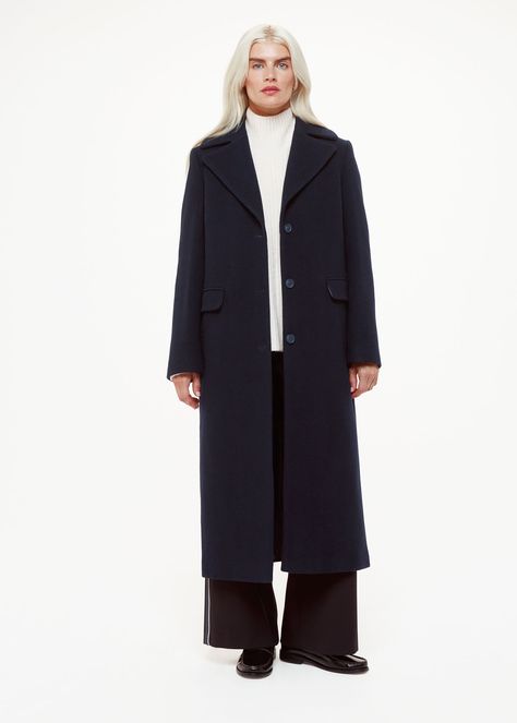 Navy Amalia Longline Coat | WHISTLES | Whistles US | Navy Boyfriend, Longline Coat, Glad Rags, Wool Blend Coat, Women's Coats & Jackets, Fashion Editor, Women's Coats, Contemporary Fashion, Global Fashion