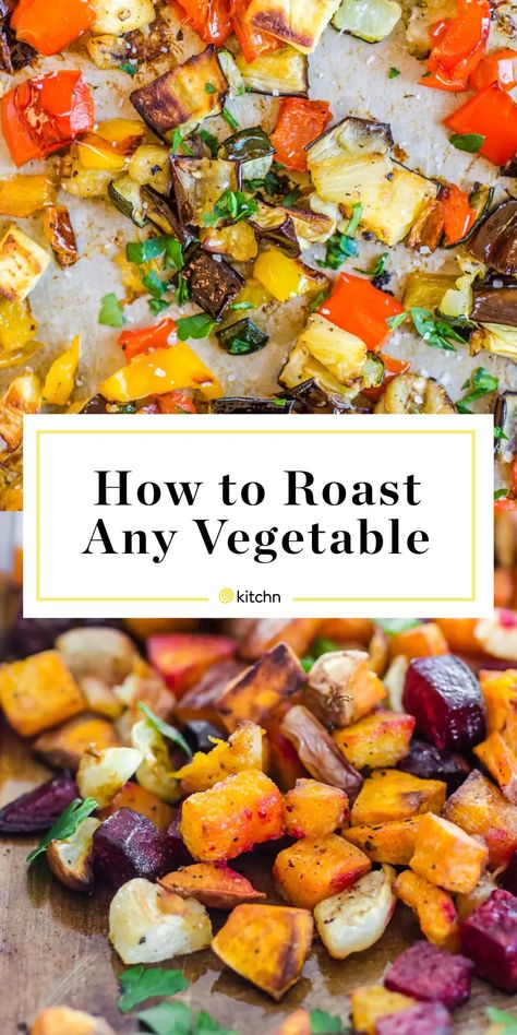 Vegetable Roasting Times, Roasted Mixed Vegetables, Oven Vegetables, Roasted Vegetable Recipes, Roasted Root Vegetables, How To Roast, Pinterest Images, Veggie Side Dishes, Cooked Vegetables