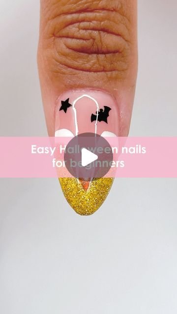 Daily Charme Official on Instagram: "EASY Halloween Nails for Beginners 💛🧡🤍 Comment “HALLOWEEN” if you want these cute nail art stickers! 

Save & share for inspo! 

Using @daily_charme: 
🤍 002 Perfect White
🧡 H38 Tangerine Tango
💛 H39 Pineapple Punch
✨ J01 Chiffon (base)
✨ Pink Nail Art Tweezer
✨ Diamond Shine Top Coat
✨ Almond Medium Charme Tips

#halloween #halloweennails #candycornnails #holonails #spookynails #refelctivenails #easynails #diynails #glitternails #cutenails #kawaiinails #howtonails #nailtutorial #nailtrends #nailinspo #nailtech #satisfying #candycorn #halloween2024 #fallnails #fall2024 #autumn #autumnnails #autumn2024" Easy Halloween Nails, Nails For Beginners, Candy Corn Nails, Pineapple Punch, Halloween Nails Easy, Holo Nails, Pink Nail Art, Cute Nail, Kawaii Nails