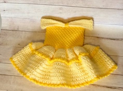 Crochet Belle Photography Prop Set/Beauty and the Beast/Infant image 5 Baby Shower Gift Cake, Halloween Costume Newborn, Crochet Baby Outfits Girl, Crochet Baby Outfits, Princess Belle Dress, Infant Halloween, Newborn Halloween Costumes, Crochet Baby Costumes, Crochet Costumes