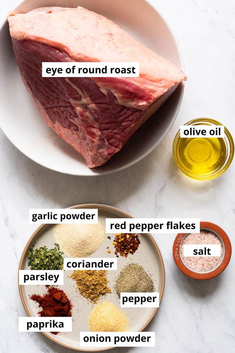 Oven Eye Of Round Roast, Keto Eye Of Round Roast Recipes, Tender Eye Of Round Roast Recipe, Pork Round Roast Recipes, Eye Of Round Marinade, Eye Of Round Roast Recipes Air Fryer, Eye Round Roast Beef Recipes Oven, Eye Of Round Crockpot Recipes, Eye Of Round Roast Instant Pot