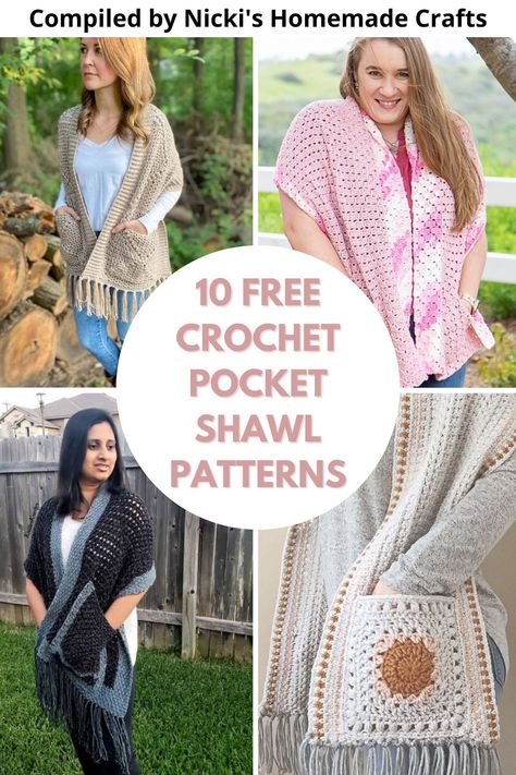 This free collection of crochet shawl patterns features a variety of styles, from classic triangles and cozy rectangles to elegant lace and textured designs. With options for all skill levels, including beginner-friendly patterns and advanced techniques, there’s something for everyone. These shawls are perfect for layering in cooler weather or adding a handmade touch to any outfit. #crochetpocketshawl #freecrochetpatterns #crochet #nickishomemadecrafts Advanced Crochet Patterns, Carroway Crochet, Crochet Pocket Shawl, Shawl Free Pattern, Free Crochet Projects, Crochet Bralette Pattern, Crochet Projects For Beginners, Autumn Patterns, Crochet Studio