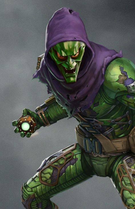 Green Goblin Fan Art, Marvel Villains Wallpaper, Spiderman Goblin, Green Goblin Art, Green Goblin Spiderman, Spiderman Villains, Norman Osborn, Arte Nerd, Marvel Tattoos