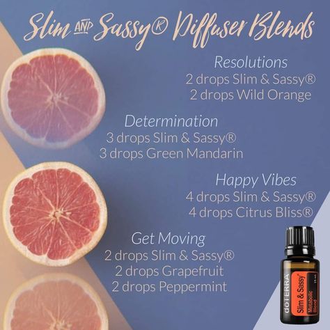 Slim And Sassy, Doterra Essential Oils Recipes, Essential Oil Diffuser Recipes, Oil Diffuser Recipes, Diffuser Recipes, Wild Orange, Happy Vibes, Doterra Essential Oils, Diffuser Blends