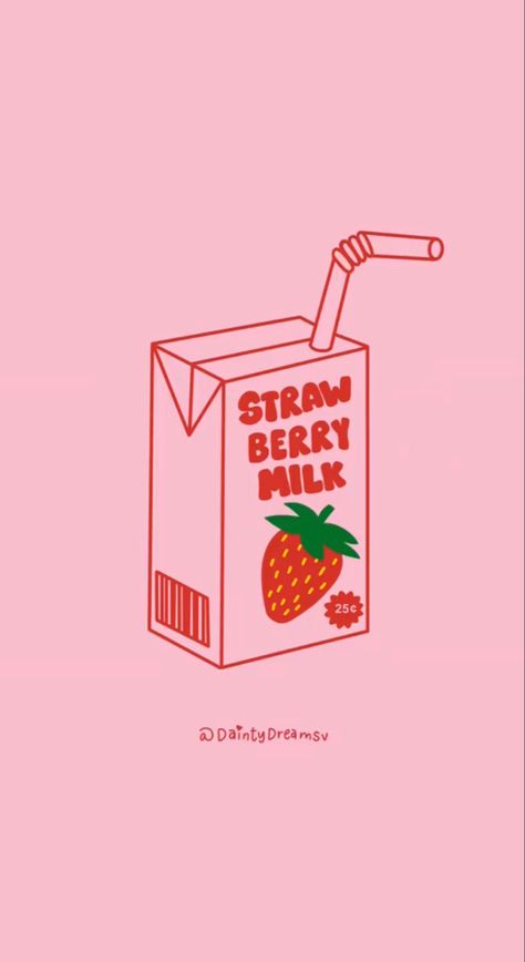 Mini Nails, Strawberry Graphic, Summer Graphics, Wallpers Pink, Printmaking Projects, Drukarka 3d, Minimal Illustration, Strawberry Milk, Girls World