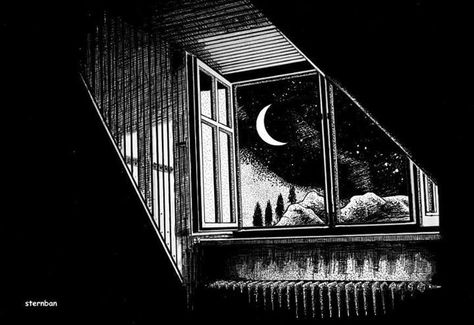 Moon Manga Panel, Moon Black And White, Night Walkers, Moon Black, Kurosaki Ichigo, Night Moon, Creepy Art, Stippling, White Image