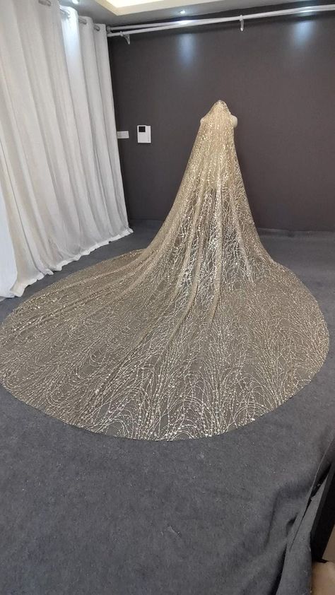 Veils For Brides, Champagne Wedding Veil, Brides Veil Ideas, Gold Veil Wedding, Gold Wedding Veil, Bride Veil Long, Wedding Veil Ideas, Sequin Veil, Long Wedding Veils