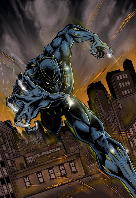 Black Panther Comic, Black Panther King, Panther Pictures, Dragon Wallpaper Iphone, Black Panther Art, Black Panther Party, Black Comics, Spider Art, Comic Book Superheroes