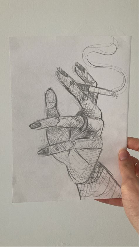 Spicy Hands Drawing, Hand With Cigerate Drawing, Accident Drawing, Hand References, Levi Cosplay, Drawing Things, Easy Doodle, Hand Drawing Reference, Hand Reference