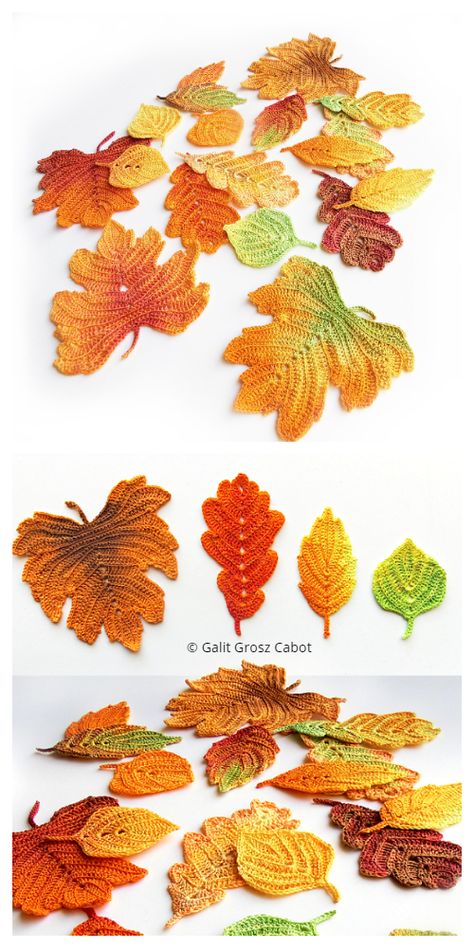 Crochet Fall Leaves Free Crochet Patterns & Paid Crochet Fall Leaf Garland, Crochet Fall Leaf Free Pattern, Fall Crochet Flowers, Crochet Autumn Leaves Free Pattern, Easy Crochet Leaf, Crochet Fall Leaves Free Pattern, Crochet Fall Patterns Free, Crochet Leaves Free Pattern, Irish Crochet Patterns Free