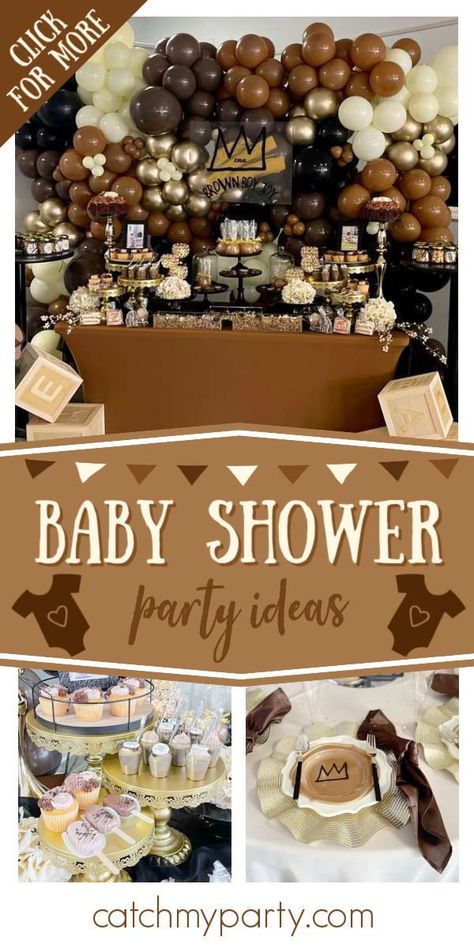 Brown Treat Table, Chocolate Theme Party Decorations, Baby Shower Treat Table Ideas, Dessert Table Ideas Baby Shower Boy, Baby Shower Treat Table, Brown Baby Shower Ideas, Basquiat Inspired, Shower Vibes, Brown Baby Shower