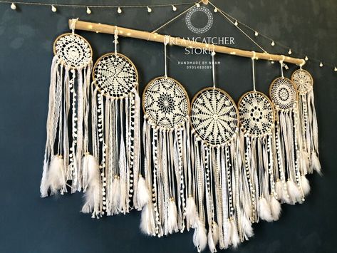 Dream Catcher Wedding, Giant Dream Catcher, White Dreamcatcher, Bohemian Dreamcatcher, Dream Catcher White, Window Hanger, Macrame Dream Catcher, Large Dream Catcher, Moon Wedding