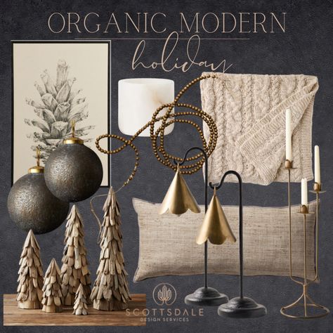 Mariel Standing Scalloped Bell curated on LTK Modern Organic Christmas, Neutral Throw Blanket, Organic Christmas, Neutral Throw, Neutral Christmas Decor, Modern Organic, Wooden Tree, Winter Art, Modern Holiday