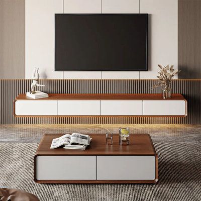 Floating Tv Stand Modern, Tv Wanddekor, Floating Tv Cabinet, Tv Stand Modern, Ruang Tv, Tv Stand With Drawers, Wood Media Console, Modern Tv Wall Units, Living Tv