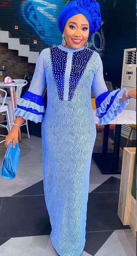 A Shape Lace Gown Styles Aso Ebi, A Shape Gown Lace Aso Ebi, A Shape Gown, Lace Dinner Dress, A Shape Gown Ankara, Shape Gown, Grand Dakar, Bubu Dress, Lace Kaftan