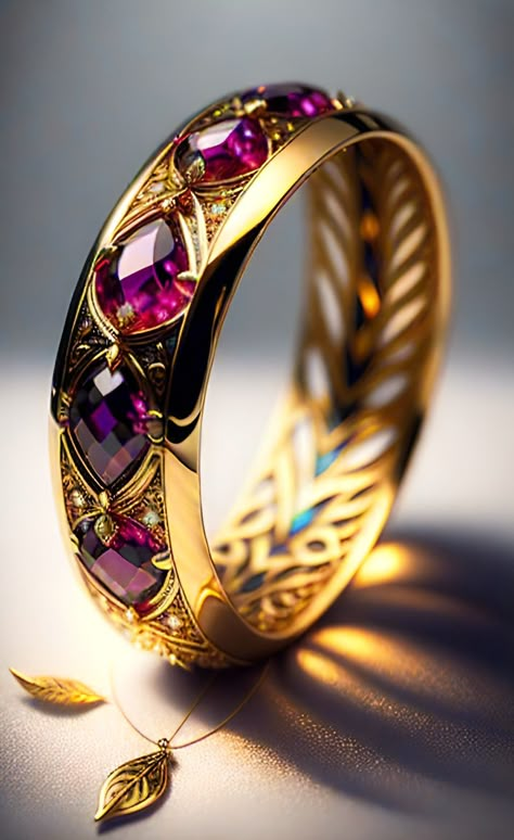 AI. Bracelet. Fantasy Bracelet, Jewelry Lookbook, Armors, Rose Gold Jewelry, Fantasy Jewelry, Beautiful Architecture, Purple Gold, Nature Beauty, Gold Jewelry