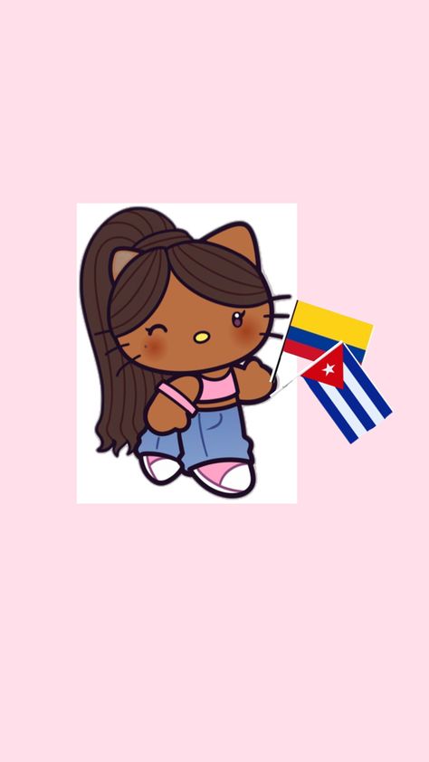 Colombian Flag, Hello Kitty, Flag, Kitty