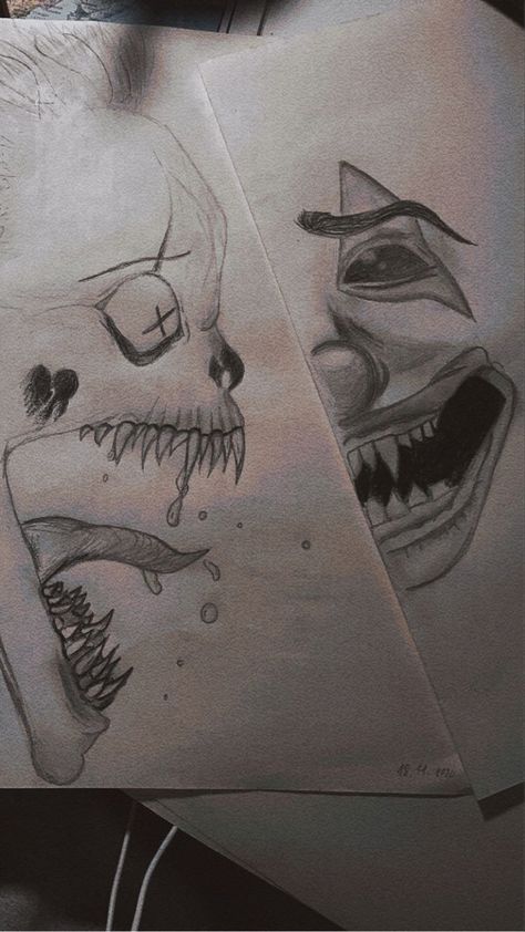 Creepy Clown Drawing Easy, A Clown Drawing, Clown Drawing Creepy, Evil Face Drawing, Scary Face Drawing, Creepy Clown Drawing, Clown Drawing Easy, Clown Drawing Sketch, Scary Clown Drawing