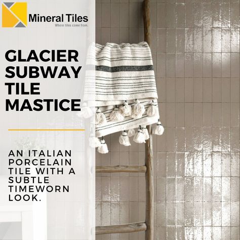 Glacier Subway Tile Mastice 3x8 is an Italian porcelain tile with a subtle timeworn look. Throughout the surface and edges of the tiles, there are small touches of a clay color, creating the impression of gaps in the glaze, just like the handmade tiles that inspire this collection. Combined with a slightly uneven edge and glossy finish, the Glacier Tile Series will enhance any kitchen backsplash, bathroom, shower, and featured walls, traditional, country-style, and contemporary. 👉Choose your... Built In Shelves Living Room, Backsplash Bathroom, Clay Color, Handmade Tiles, Built In Shelves, Dream Spaces, Subway Tile, Kitchen Backsplash, Bathroom Shower