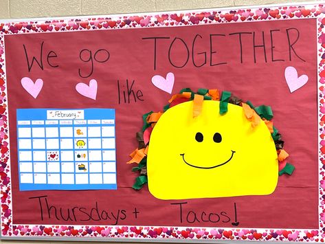 Valentine’s Day School Cafeteria Bulletin Board, School Lunch Room Valentine’s Day Decor #valentinesdayschooldecorations #schoolvalentinesdaybulletinboard #elementaryschoolkitchen School Lunch Room, School Cafeteria, We Go Together, Lunch Room, School Lunch, Door Decor, Bulletin Board, Room Diy, Door Decorations