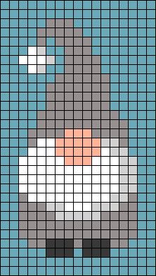 Free Knitting Graph Patterns, Perler Bead Gnome Pattern, Graphgans Patterns Free, Gnome Quilt Patterns Free, Gnome Pixel Art, Pixel Quilting, Graph Crochet, Easy Pixel Art, Just Cross Stitch