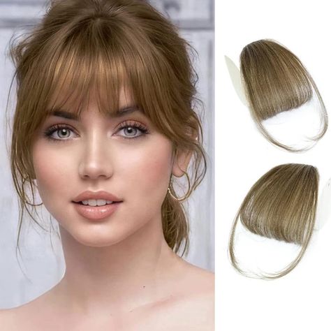 Clip on Bangs Real Human Hair Clip in Bangs Extensions Light Brown Air Bangs Fringe with Temples Hairpieces for Women Curved Bangs for Daily Wear(Medium brown Bangs) Hair Clip With Bangs, Clip Back Bangs, Clip On Bangs For Black Women, Curved Bangs, Bangs With Medium Hair Wigs & Extensions, Clip On Bangs, Brown Bangs, Bangs Extensions, Clip In Bangs