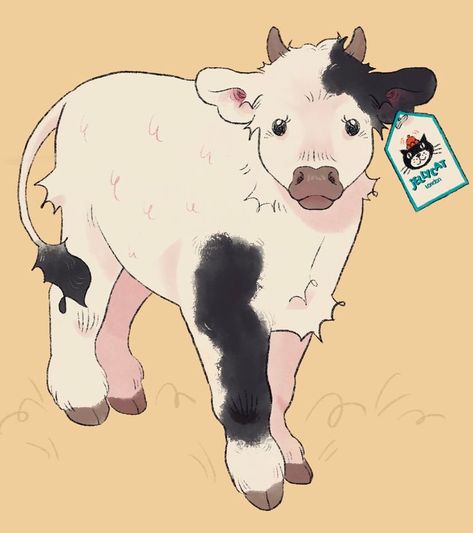 Cow Art, Fantasy Creatures Art, Arte Sketchbook, Cute Cows, Hippie Art, Cute Animal Drawings, Kawaii Drawings, Kawaii Art, Doodle Drawings