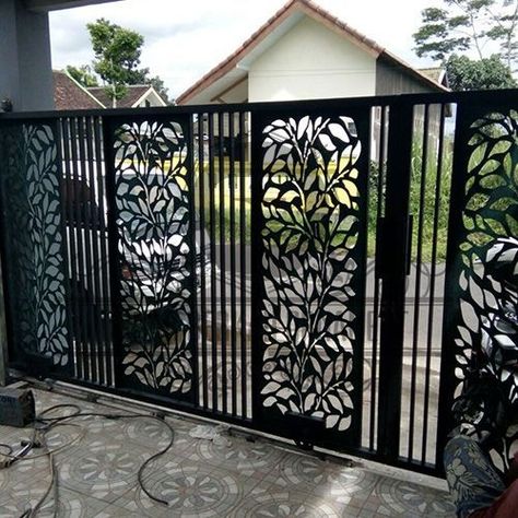 front gate design front door decorations front door decor front door decorating front door style front door design front door house front doors house Main Gate Ideas, House Front Gate, Modern Steel Gate Design, Pagar Modern, Outdoor Wall Panels, Gate Wall Design, Gate Designs Modern, Grill Gate Design, House Main Gates Design