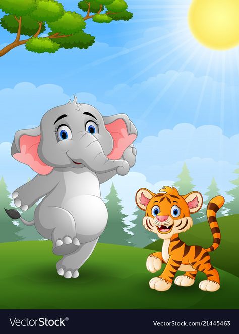 Nursery Class Decoration, Cartoon Jungle, Kids Classroom Decor, Tiger Cartoon, Elephant Cartoon, Rama Sita, Colourful Wallpaper Iphone, Elephant Illustration, Tiger Illustration