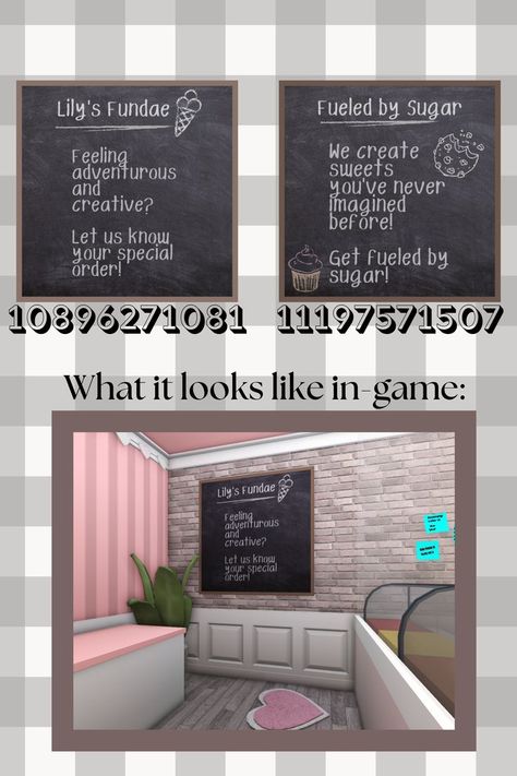 a chalk board sign for your cafe or even restaurant! if you have any requests feel free to let me know (:! <3 #bloxburg #bloxburgcafe #bloxburgdecal #roblox Bloxburg Cafe Tables, Ice Cream Parlor Decals Bloxburg, Cat Cafe Decals Bloxburg, Bloxburg Starbucks Logo Code, Bloxburg Cafe Layout One Story, Bloxburg Food Stand, Cafe Bloxburg Decals, Bloxburg Restaurant Layout, Bloxburg Bar Ideas