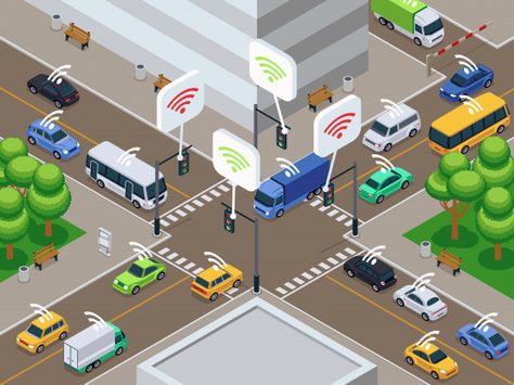 City Sketches, Smart Cars, Big Data Technologies, City Traffic, Smart System, Traffic Signal, Sustainable Development Goals, Surveillance System, Smart Car