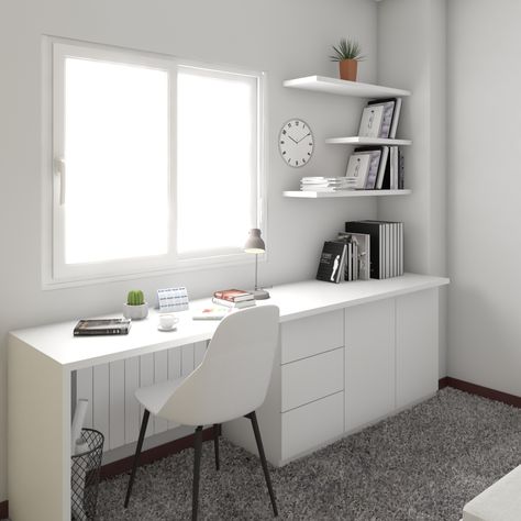 a white and grey theme design for reading table