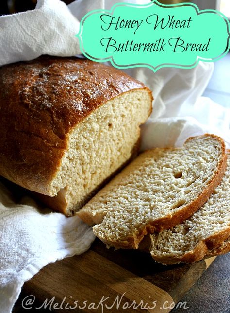 Whole Wheat Sandwich Bread Recipe, Easy Sandwich Bread Recipe, Wheat Sandwich Bread Recipe, Honey Buttermilk Bread, Sandwich Bread Recipe, Buttermilk Bread, Sandwich Bread Recipes, Honey Wheat, Homemade Buttermilk