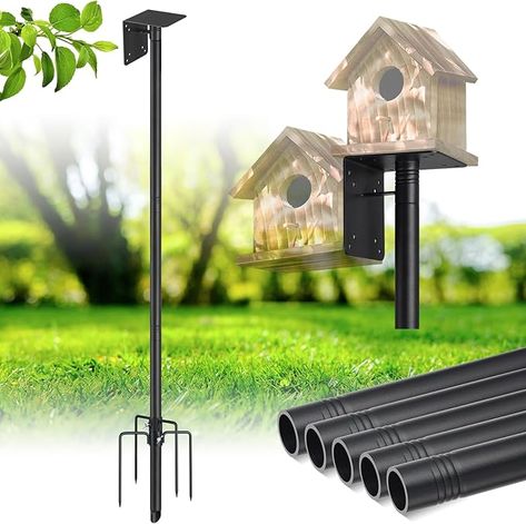 Amazon.com : Bird House Pole - Adjustable 75'' Bird Feeder Pole Tall for Outdoor,5-Prong Windproof Stake,with Mounting Bracket - Heavy Duty 1'' Birdhouse Post for Bluebird House,Bird Buddy,Weather Station : Patio, Lawn & Garden Birdhouse Pole, Birdhouse Post, Bird Buddy, Garden Setup, Bird Feeder Poles, Bluebird House, Outdoor Decor Backyard, Weather Station, Super Flexible